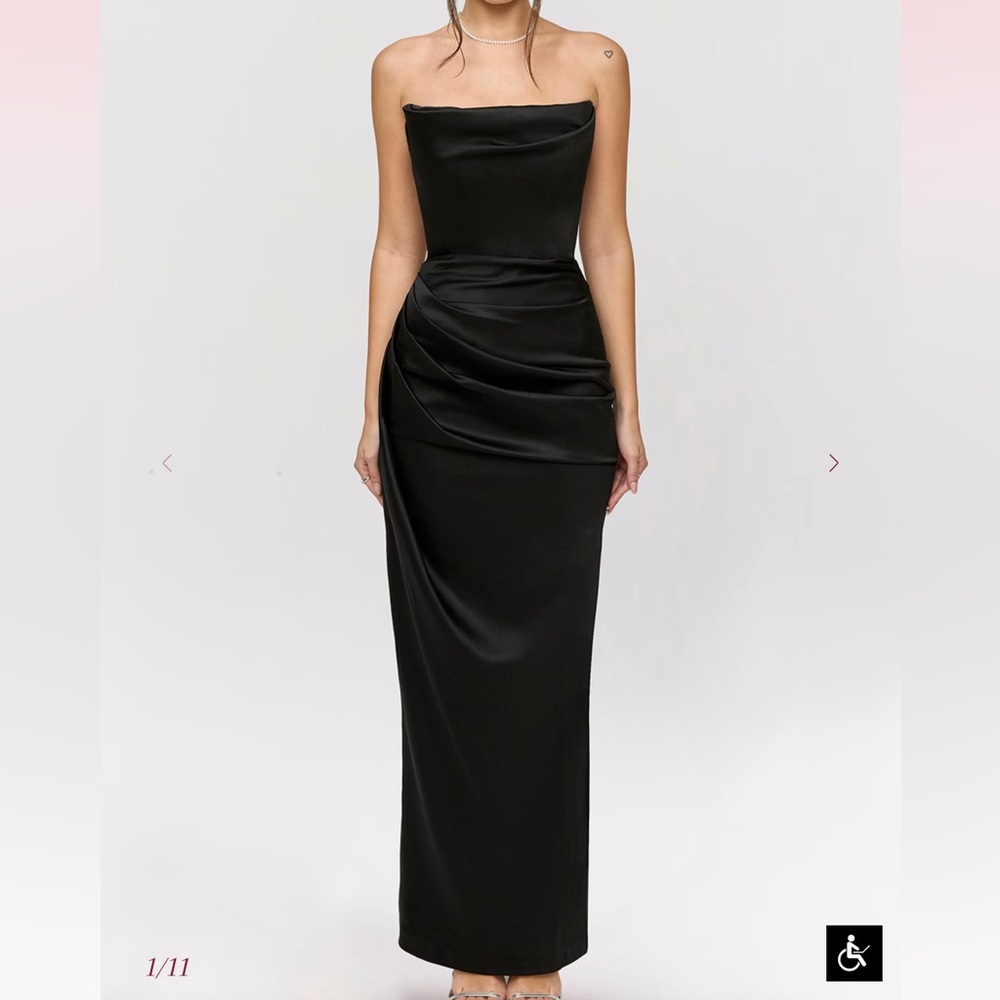 House of CB Elegant Black Strapless Dress